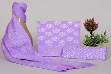 Cotton Suit Material with Chiffon Dupatta