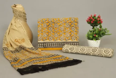 Cotton Suit Material with Chiffon Dupatta
