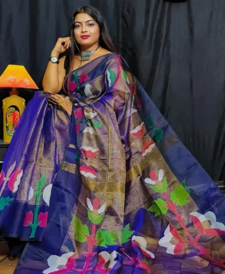 Hand Woven Pure Tissue Muslin Saree