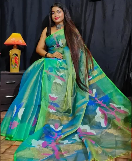 Hand Woven Pure Tissue Muslin Saree