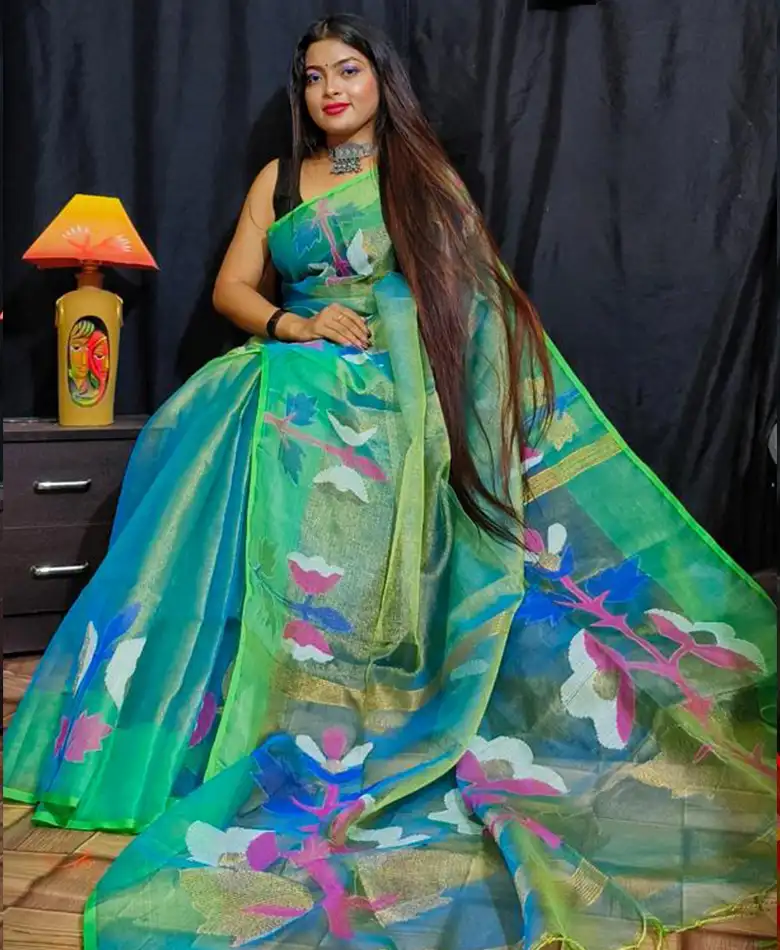 Hand Woven Pure Tissue Muslin Saree