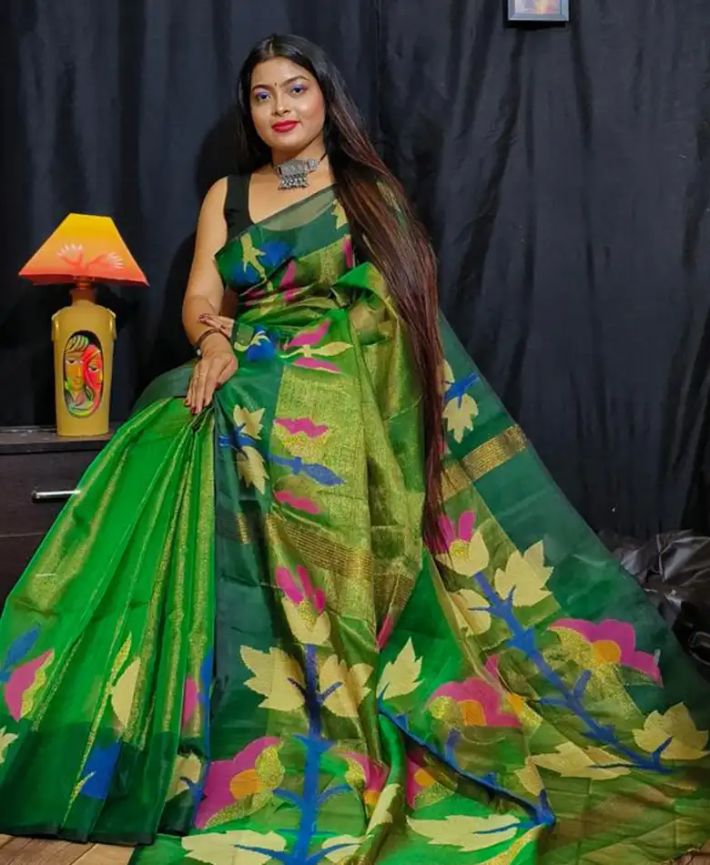 Hand Woven Pure Tissue Muslin Saree