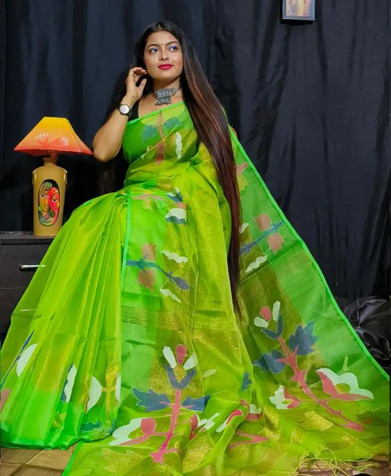 Hand Woven Pure Tissue Muslin Saree