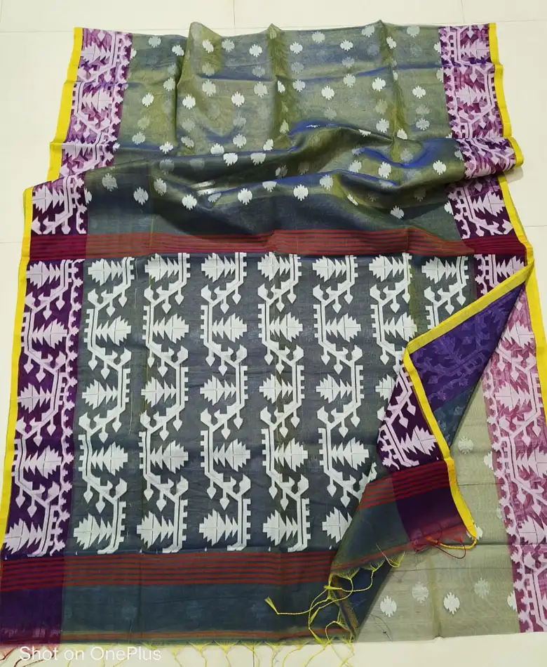 Authentic Jamdani Handloom Saree with Blouse Piece