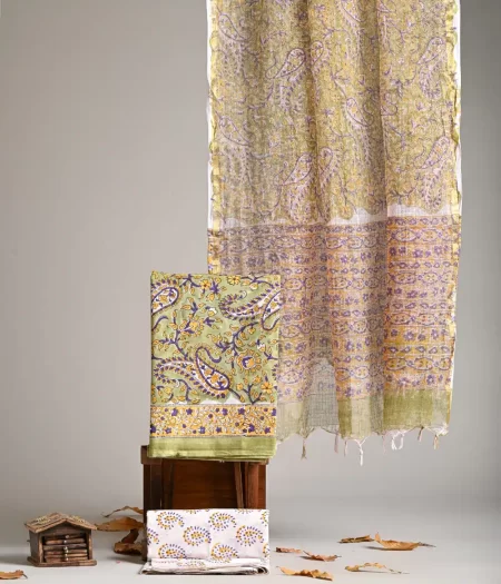Premium Sanganeri Printed Cotton Suit With Kota Doria Dupatta