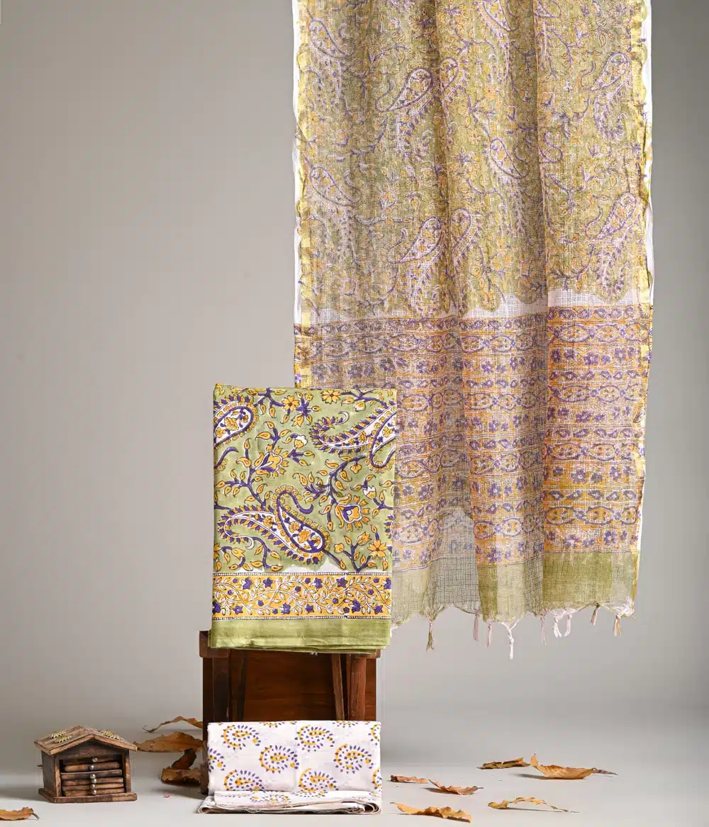 Premium Sanganeri Printed Cotton Suit With Kota Doria Dupatta